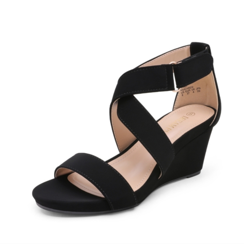 Dream Pairs Elastic Ankle Strap Wedge Sandals Size 6.5
